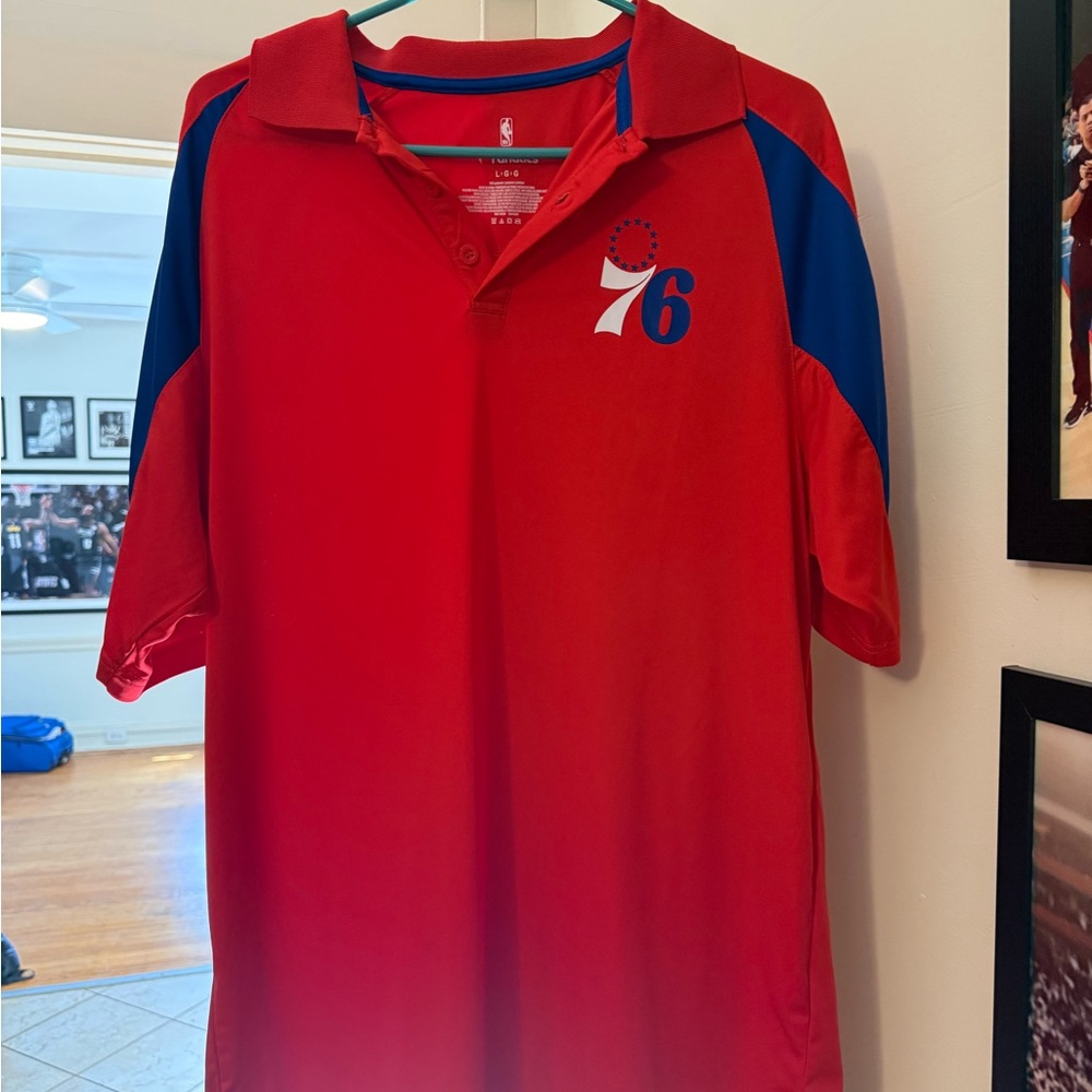 Fanatics Red Polo with Blue Accents